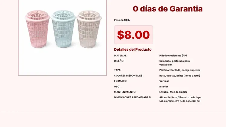 Ideal para mantas es este Cesto plástico multiuso con tapa de 8 USD VPT#-0084