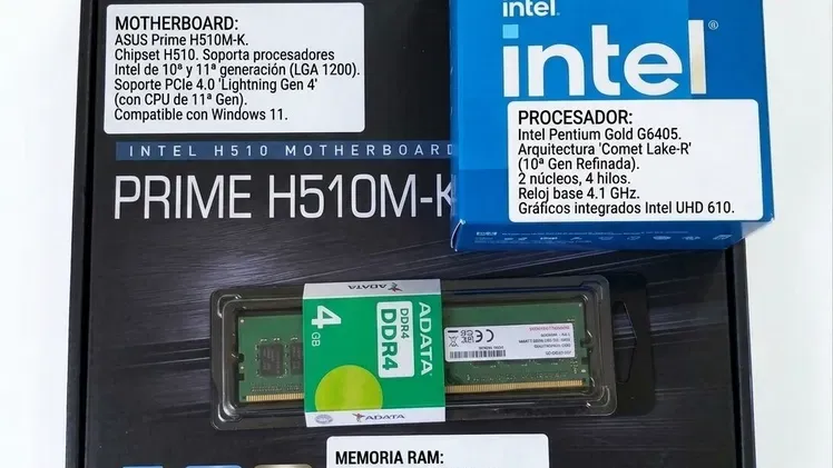 Kit Motherboard H510 Micro g6405 Ram 8gb Nuevo