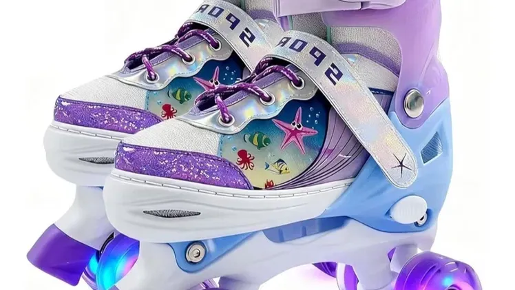 Patines Ajustables para Niños y Niñas (3-12 años) con Luces LED y Equipo de Prot